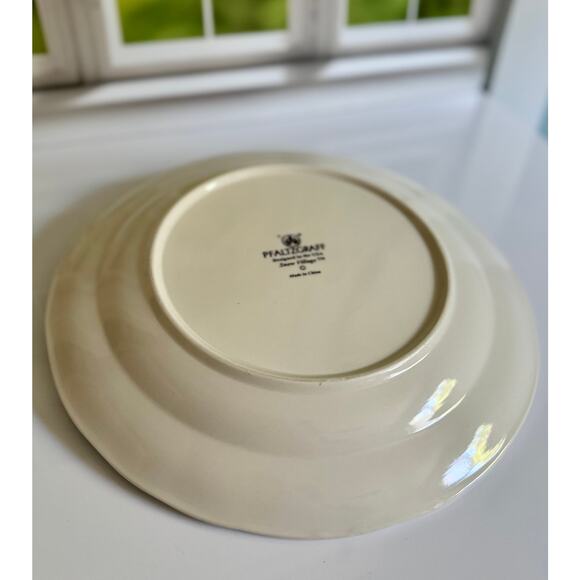 Pfaltzgraff Snow Village Dinner Plate Green Holiday Vintage Stoneware 10.5” - Picture 9 of 9